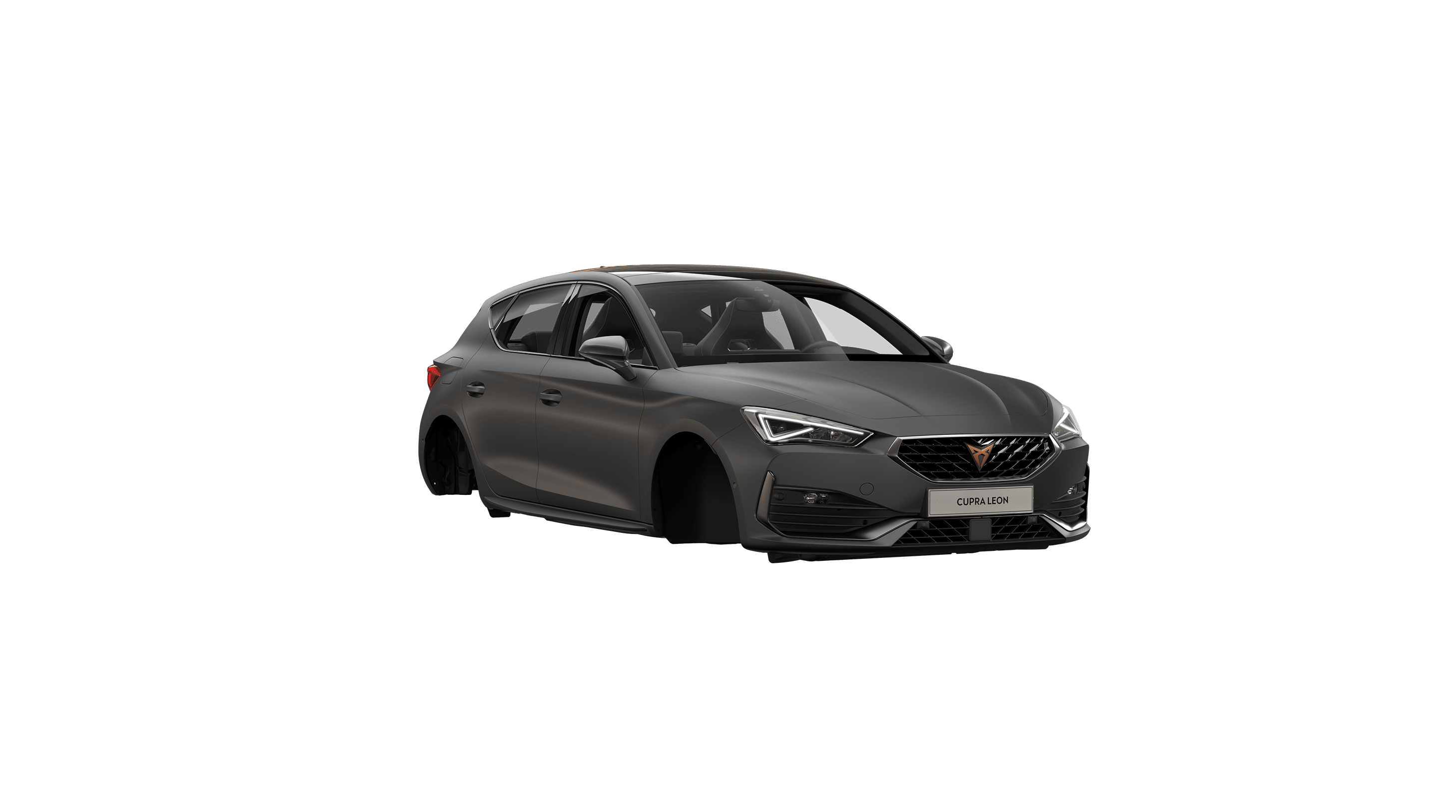 new CUPRA Leon ehybrid five door compact sports car available in magnetic tech matte colour